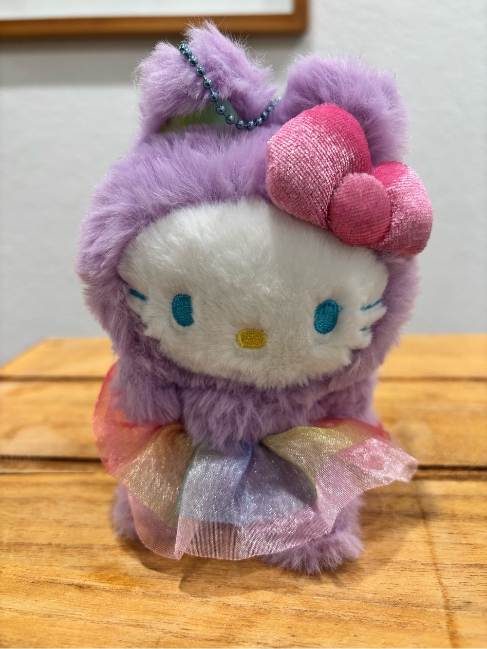 Nakajima Sanrio Hello Kitty Purple Rainbow Bunny Plush Keychain Mascot – 2024
